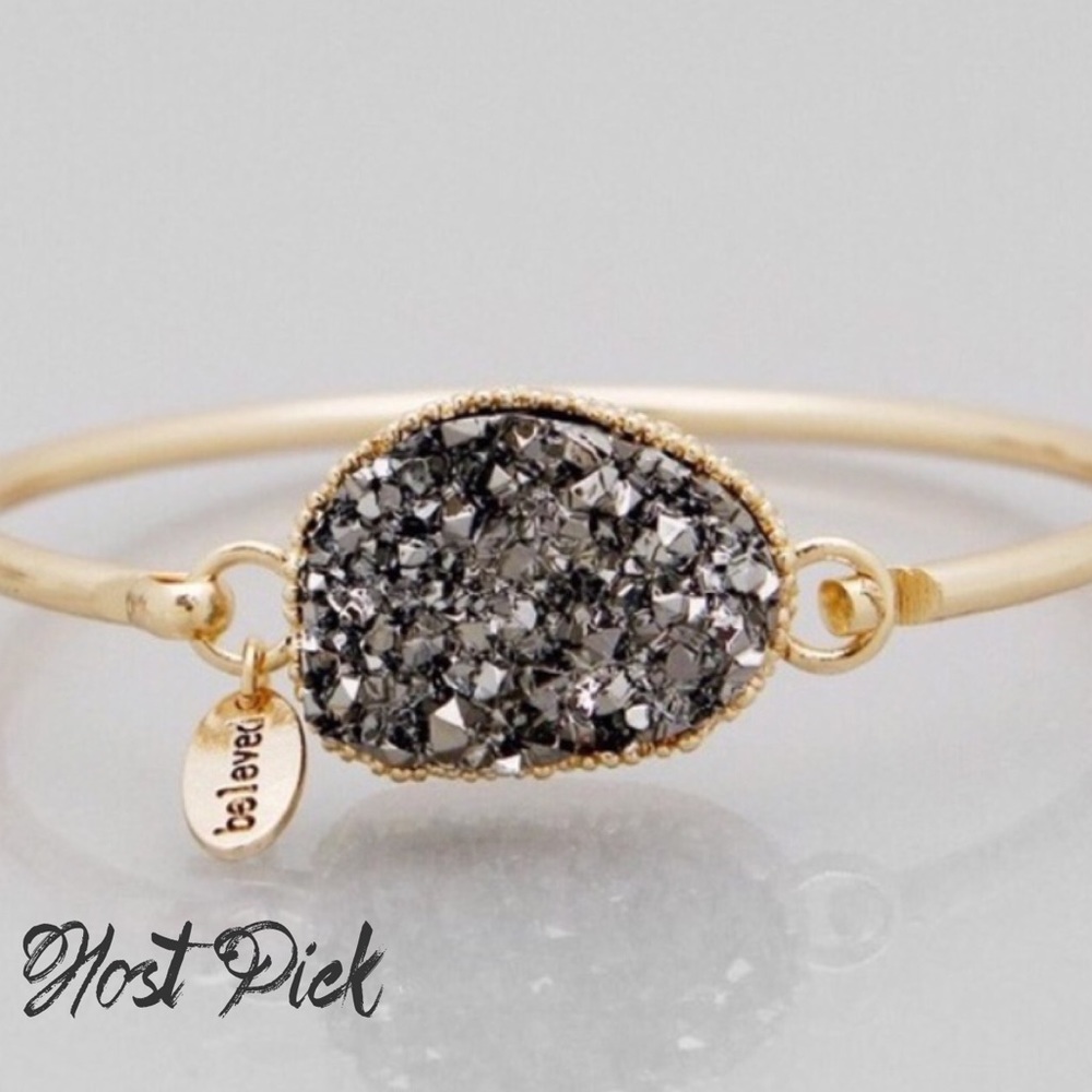 Grey faux Druzy bracelet